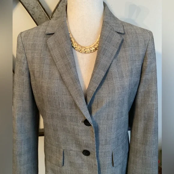 MICHAEL KORS Black & White Glen Plaid Jacket Blazer - Picture 4 of 10